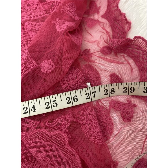 Sol & Sea Swimsuit Coverup Size L/XL Pink Sheer Mesh Embroidery Periwinkle Tunic - Picture 11 of 12
